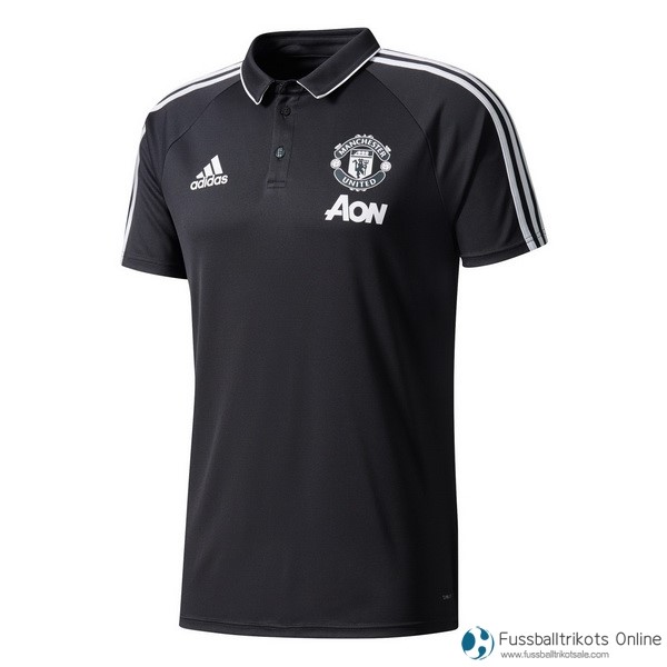 Manchester United Polo 2017-18 Schwarz Fussballtrikots Günstig